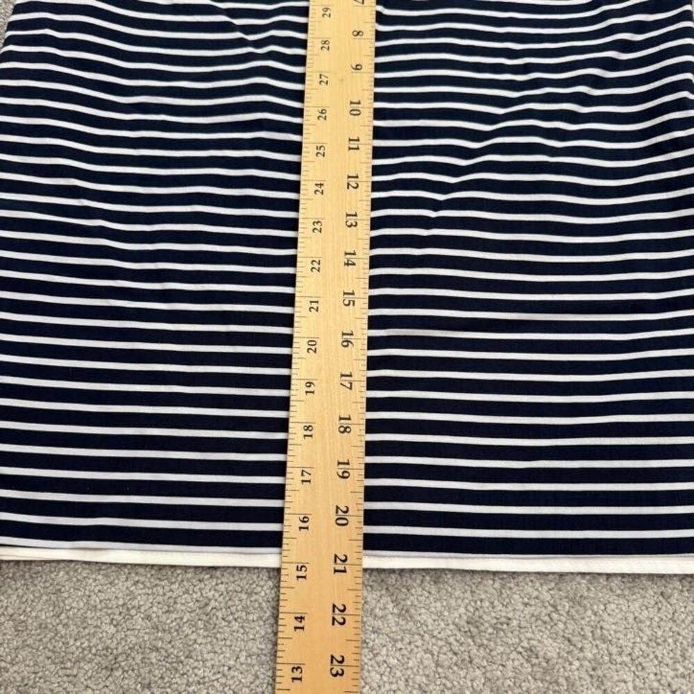 Margaret M Knee Length Pencil Skirt Womens Large Navy White Striped Work Casual - Picture 10 of 15